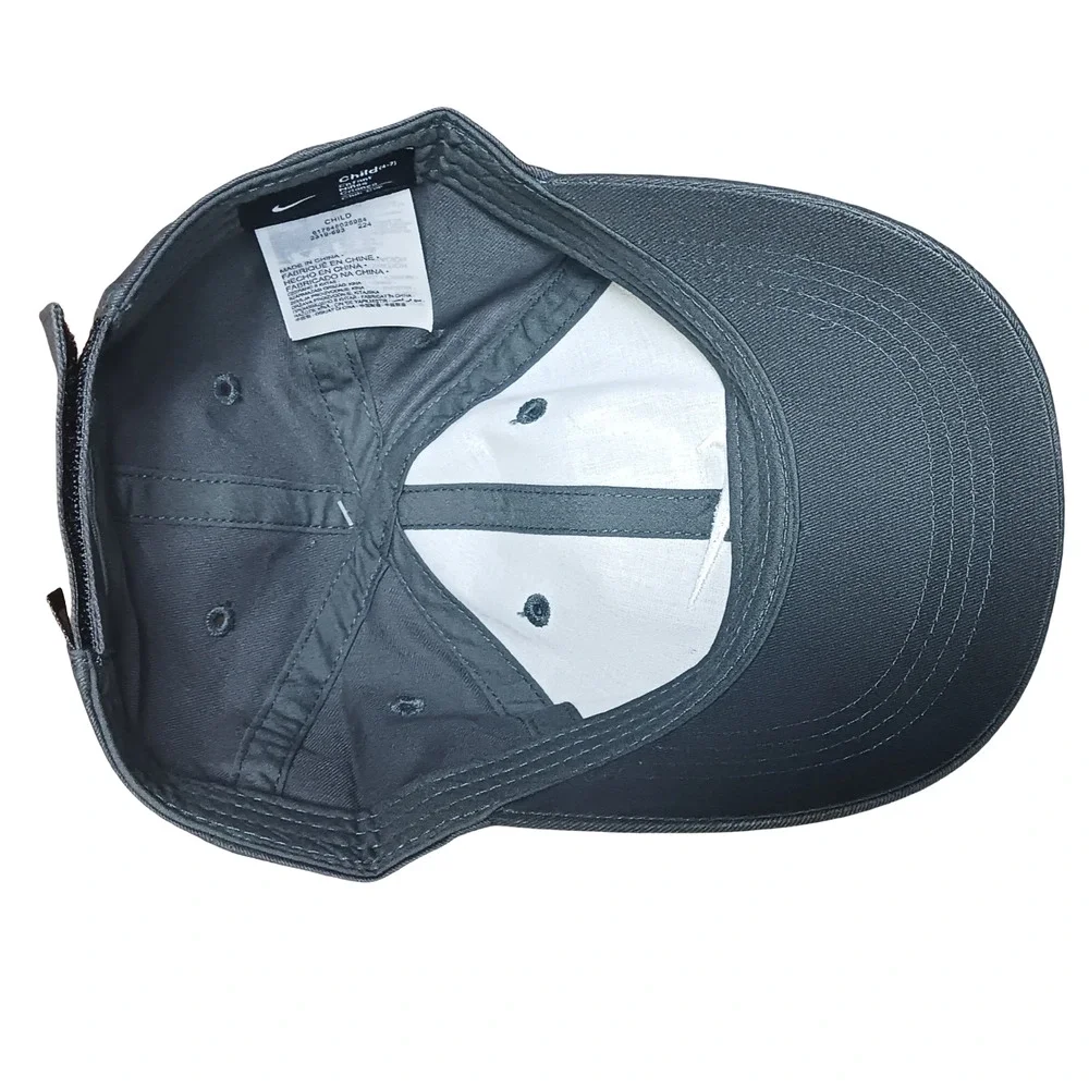 Nike Kids Baseball Cap Anthracite Child Size 4-7 Adjustable Hat Embroidered Logo